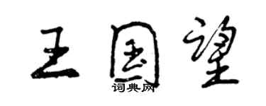 曾庆福王国望行书个性签名怎么写