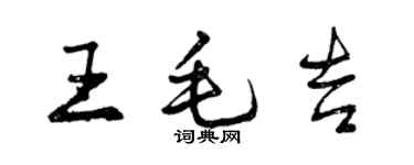 曾庆福王毛吉行书个性签名怎么写
