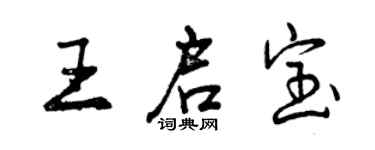 曾庆福王启宝行书个性签名怎么写