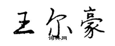 曾庆福王尔豪行书个性签名怎么写