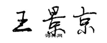 曾庆福王景京行书个性签名怎么写