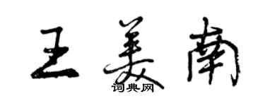 曾庆福王美南行书个性签名怎么写