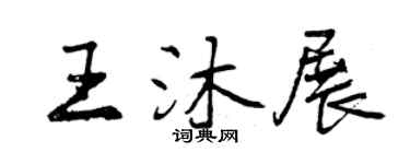 曾庆福王沐展行书个性签名怎么写