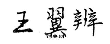 曾庆福王翼辨行书个性签名怎么写