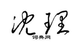 梁锦英沈理草书个性签名怎么写