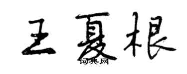 曾庆福王夏根行书个性签名怎么写