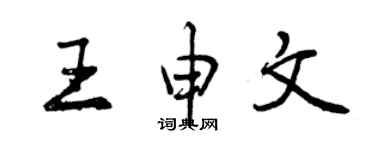 曾庆福王申文行书个性签名怎么写