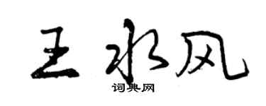 曾庆福王水风行书个性签名怎么写