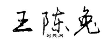 曾庆福王陈兔行书个性签名怎么写
