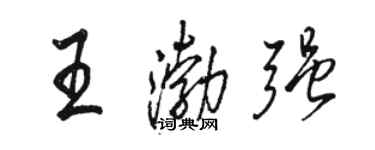 骆恒光王渤强行书个性签名怎么写