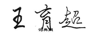骆恒光王育超行书个性签名怎么写