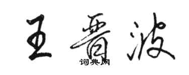 骆恒光王晋波行书个性签名怎么写