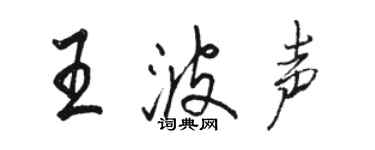 骆恒光王波声行书个性签名怎么写