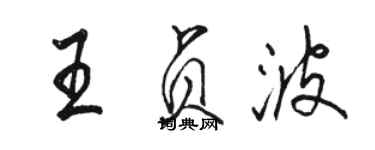 骆恒光王贞波行书个性签名怎么写