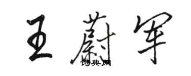 骆恒光王蔚军行书个性签名怎么写