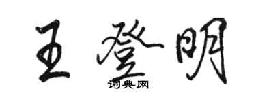 骆恒光王登明行书个性签名怎么写