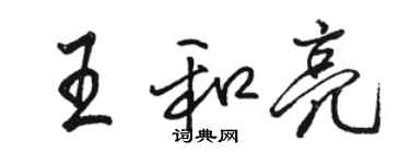 骆恒光王和亮行书个性签名怎么写