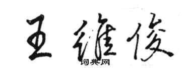 骆恒光王维俊行书个性签名怎么写