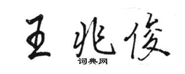 骆恒光王兆俊行书个性签名怎么写