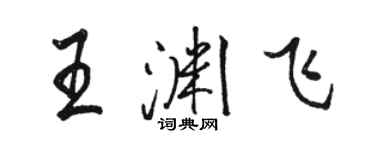 骆恒光王渊飞行书个性签名怎么写