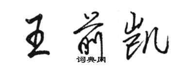 骆恒光王前凯行书个性签名怎么写
