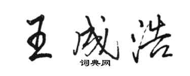 骆恒光王成浩行书个性签名怎么写