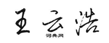 骆恒光王云浩行书个性签名怎么写
