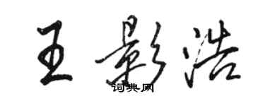 骆恒光王影浩行书个性签名怎么写