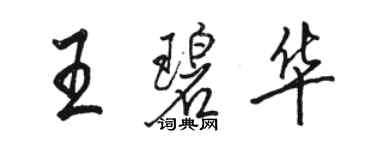 骆恒光王碧华行书个性签名怎么写