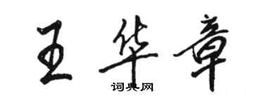 骆恒光王华章行书个性签名怎么写