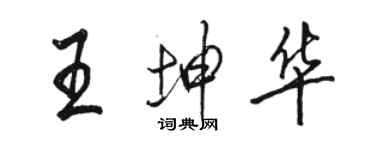 骆恒光王坤华行书个性签名怎么写