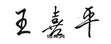 骆恒光王喜平行书个性签名怎么写
