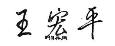 骆恒光王宏平行书个性签名怎么写