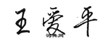 骆恒光王爱平行书个性签名怎么写