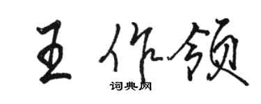 骆恒光王作领行书个性签名怎么写