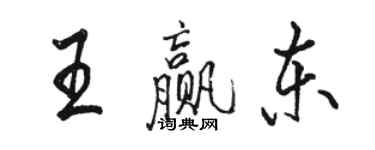 骆恒光王赢东行书个性签名怎么写