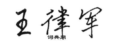 骆恒光王律军行书个性签名怎么写