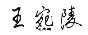 骆恒光王宛陵行书个性签名怎么写