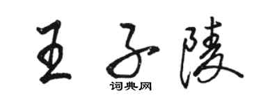 骆恒光王子陵行书个性签名怎么写