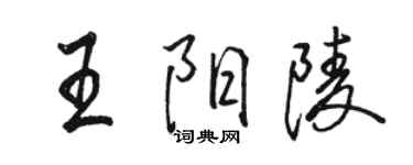 骆恒光王阳陵行书个性签名怎么写
