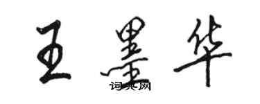 骆恒光王墨华行书个性签名怎么写