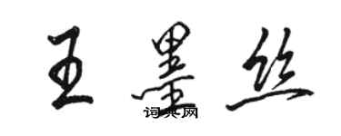 骆恒光王墨丝行书个性签名怎么写