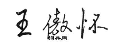 骆恒光王傲怀行书个性签名怎么写