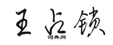骆恒光王占锁行书个性签名怎么写