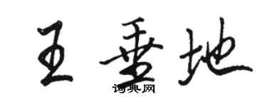 骆恒光王垂地行书个性签名怎么写