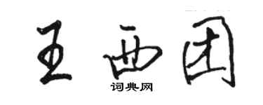 骆恒光王西团行书个性签名怎么写