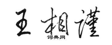 骆恒光王相谨行书个性签名怎么写
