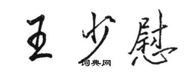 骆恒光王少慰行书个性签名怎么写