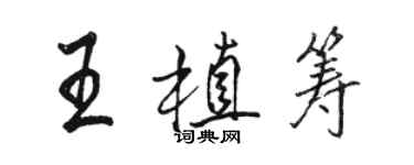 骆恒光王植筹行书个性签名怎么写