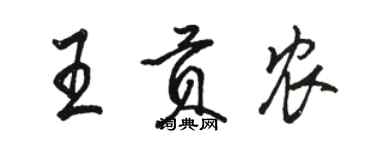 骆恒光王贡农行书个性签名怎么写